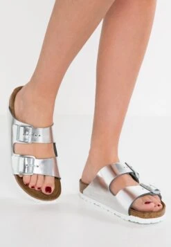 Birkenstock Arizona Nl Sfb Narrow - Mules - Metallic Silver