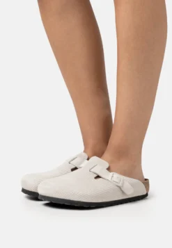 Birkenstock Boston Leve - Chaussons - Antique White