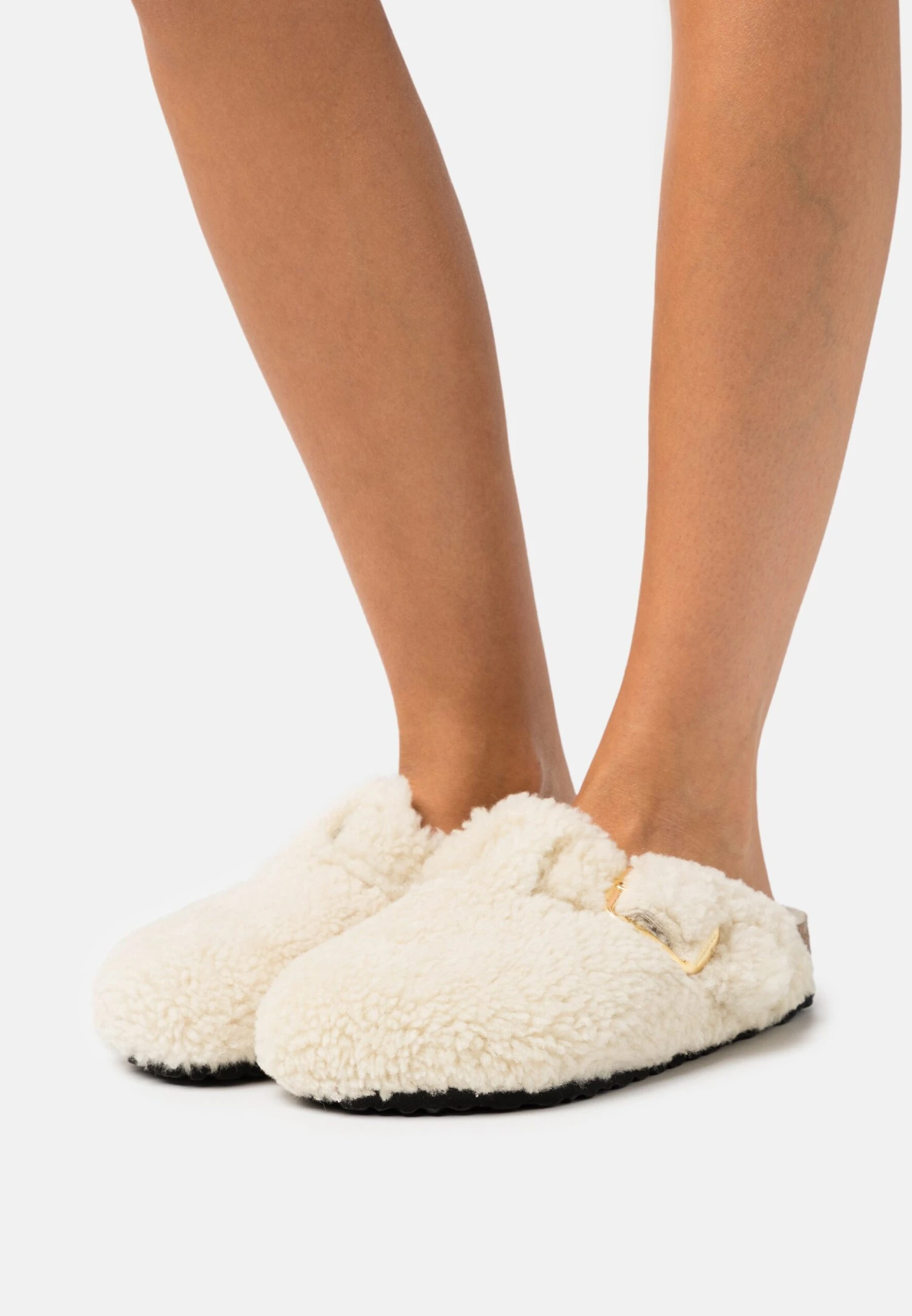 Birkenstock Boston Big Buckle Logo Regular - Chaussons - Eggshell 1 Birkenstock Boston Big Buckle Logo Regular - Chaussons - Eggshell